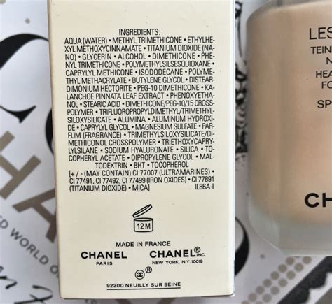 chanel les beiges ingredients.